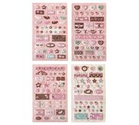 Lindas pegatinas 3D, juguete musical con alas de notas musicales, 4 piezas de dibujos animados de espuma, pegatinas de estrella, para diario, cuaderno, cuaderno, estuche, tableta, taza, botella de