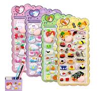 Lindas pegatinas - 4 hojas de cinta de manualidades con diseño de animales brillantes - Pegatinas de recompensa dulce | para la decoración de smartphones, aulas, tiendas, profesores y como recompensa