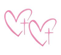 Lindas pegatinas de vinilo autoadhesivas en forma de corazón: pegatinas de espejo retrovisor en forma de cruz, imágenes personalizadas impermeables, emblemas universales para ventanas de vehículos |