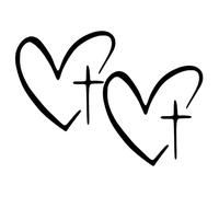 Lindas pegatinas de vinilo autoadhesivas en forma de corazón: pegatinas de espejo retrovisor en forma de cruz, imágenes personalizadas impermeables, emblemas universales para ventanas de vehículos |