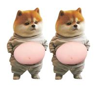 Lindas Pegatinas para Perros, Juego de Decoración de Animales 3D, 2 Piezas de Pegatinas para Mascotas con Diseño Elevado, Calcomanías Artesanales de Cachorros de Dibujos Animados, Decoración de Teléfo