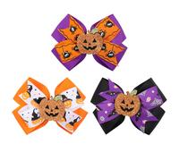 Lindas pinzas para el cabello para niñas, pasadores de calabaza de Halloween con cabeza de calabaza brillante de araña, accesorios para el c