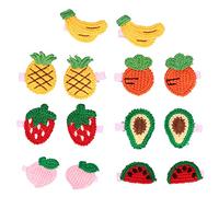Lindas Pinzas para el Cabello para Perros con Estampado de Frutas, 28 Piezas de Horquillas Tejidas Estilo Fruta para Perros, Accesorios para el Cabello para el Cuidado de Perros,
