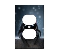 Lindas placas de cubierta de interruptor de luz de araña negra, cubierta de tomacorriente/lazo rojo festivo para decoración de temporada, placas de pared termoplásticas, toma dúplex individual de