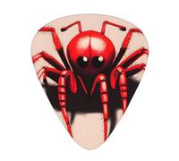 Lindas púas de guitarra de araña roja, paquete de 12 púas de grosor surtido: 0,46 mm, 0,71 mm, 0,96 mm, tamaño mediano, fino, pesado, estilo celuloide, para guitarra acústica y ukelele