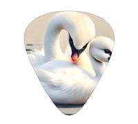 Lindas púas de guitarra impresas con cisne para guitarristas acústicos, eléctricos y de banda, 12 piezas en 3 grosores diferentes