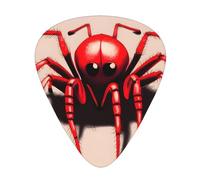 Lindas púas de guitarra impresas de araña roja para guitarristas acústicos, eléctricos y de banda, 12 piezas en 3 grosores diferentes
