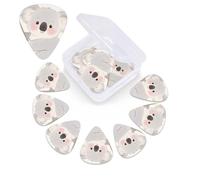 Lindas púas de guitarra Koala, paquete de 12 unidades con caja organizadora, 0.46 0.71 0.96 mm, incluye púas finas y medianas y pesadas, púas de guitarra abstractas para guitarra eléctrica, ukelele y