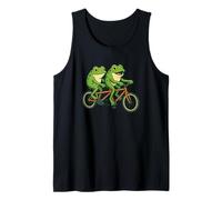 Lindas ranas con bicicleta tándem para amantes de sapos y motociclistas duales Camiseta sin Mangas