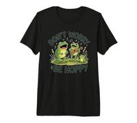 Lindas Ranas Tocando Ukelele música Arte no te Preocupes ser lúpulo Camiseta Premium