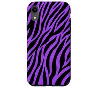 Lindas rayas de cebra estampado negro púrpura de animal Carcasa para iPhone XR