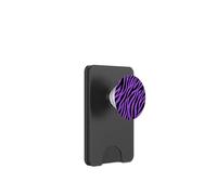 Lindas rayas de cebra estampado negro púrpura de animal PopSockets PopWallet para MagSafe