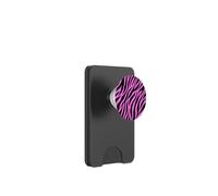 Lindas rayas de cebra estampado rosa estampado negros PopSockets PopWallet para MagSafe