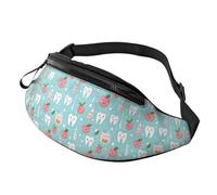 Lindas riñoneras con estampado de dientes para mujeres y hombres, riñonera deportiva, bolsa de cinturón para viajes, senderismo, correr