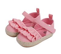 Lindas sandalias para recién nacidos, puntera cerrada, suela gruesa, transpirable, ligera, para primeros caminos, Pink, 32 EU