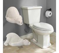 Lindas tapas de pernos de inodoro de rana, tornillo decorativo de resina para la parte inferior del inodoro, accesorios de baño caprichosos para ocultar pernos oxidados, verde y blanco (rana)