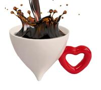 Lindas tazas de café | Taza de cerámica de 120 ml con mango en forma de corazón | Pequeñas tazas de café tazas originales, para niñas, amigos, Navidad, cumpleaños, decoración del hogar, oficina, té