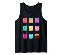 Lindas tazas de té de burbujas de píxeles Kawaii Digital Drink Art Camiseta sin Mangas