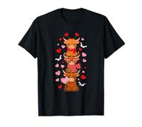 Lindas Vacas de Las Tierras Altas del Oeste de San Valentín con Letra Camiseta