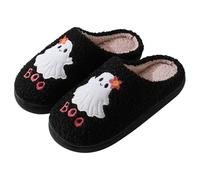 Lindas zapatillas de Halloween, zapatillas de fantasmas,Pantuflas de interior peludas para dormitorio | Zapatos de casa antideslizantes, zapatilla de casa para mujer, zapatos sin cordones ligeros y di