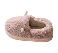Lindas zapatillas de un solo color con suela gruesa antideslizante Casual cálido espalda cerrada zapatilla silenciosa zapatillas planas casuales forradas de forro polar cerrado pantuflas para días