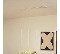 Lindby 48V Lumaro sistema de riel, colgante, bombilla tubular, 3 luces, blanco, CCT