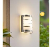 Lindby aplique de exterior Noyan, 20 cm, acero inoxidable, IP44, E27