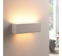 Lindby Aplique de pared Benno, 29 cm, yeso, blanco, angular, G9