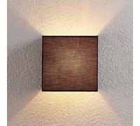Lindby Aplique de pared de tela Adea, 25 cm, cuadrado, negro