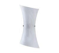 Aplique de pared Lindby Ebba, altura 39 cm, alabastro blanco, cristal
