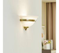 Lindby aplique de pared Irimia, 31 cm, latón envejecido, cristal