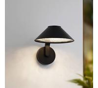 Lindby Aplique de pared LED Capelo, negro, metal, Ø20cm