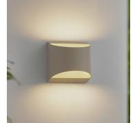 Lindby aplique LED para exterior Lenore, beige, metal, 13,5 cm