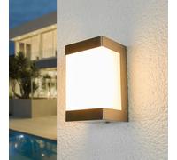 Lindby Aplique LED para exterior Severina, altura 15 cm, acero inoxidable