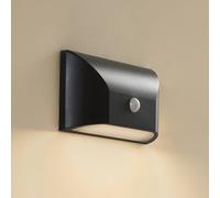 Lindby aplique LED para exterior Siana, negro, PC, sensor