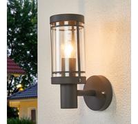 Lindby aplique para exterior Djori, 28 cm, antracita, acero inoxidable, E27