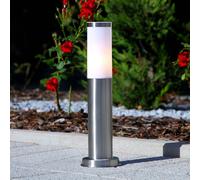 Lindby Baliza Kristof, acero inoxidable, 45 cm de altura, E27 True