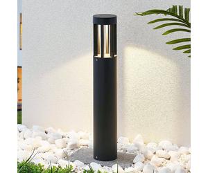Lindby Bolardo luminoso LED Jordis en gris oscuro