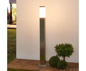 Lindby Bolardo luminoso Lorian, 100 cm, acero inoxidable, IP44, E27