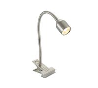 Lindby Bombillas LED lámpara de pinza en níquel satinado, luz lectura