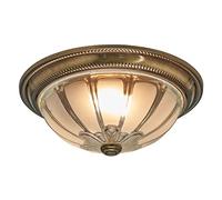 Lindby Bombillas LED lámpara de techo en latón antiguo, transparente, | lámpara de salón, clásico, 3000 k blanco cálido, de vidrio para sala de estar, salón, pasillo, dormitorio, comedor