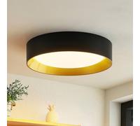 Lindby Bombillas LED lámpara de techo en negro, oro, plafón redondo | lámpara de salón, moderno, 3000 k blanco cálido, de aluminio para sala de estar, salón, pasillo, comedor