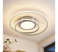 Lindby Bovia plafón LED, CCT, atenuable, níquel