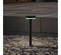 Lindby Brinca lámpara con pica LED solar, negra, PC, sensor