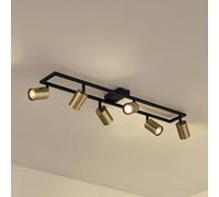 Lindby Downlight Bravius, latón, 6 luces, hierro