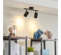Lindby downlight de techo Jorell, negro, 31 cm, 2 luces, GU10