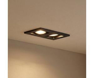 Lindby Downlight Thorid, negro, 19 x 10 cm, 2 luces, GU10