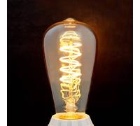 Lindby E27 LED Rustika Curved Line 4W, 1800K, ámbar