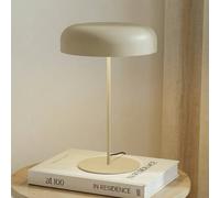 Lindby Edion lámpara de mesa, beige, metal, 45 cm