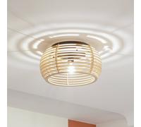 Lindby Ediz plafón, 1 luz, E27, madera, Ø 44,4 cm